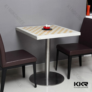 700mm Solid Surface Table Top Smooth Surface Coffee Table for Couple