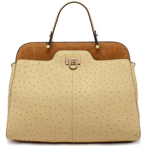 Best Quality 100% Genuine Leather Faux Ostrich Satchel Bag (S147-B2252)