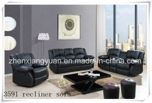 Black PU Leather Electric Recliner Sofa (A-3591)