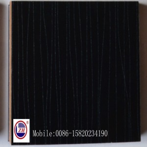 Black Wooden Line Kitchen Cabinet Door From UV MDF (ZH-3921)