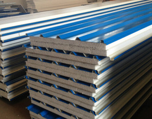 Blue Corrugated 50mm EPS Sandwich Panel Effective Width 950mm