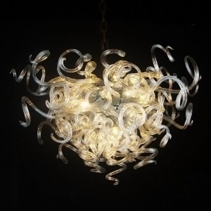 Bright Mouth Blown Glass Pendant Lamp for Restaurant Decoration