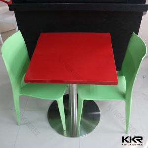 Colorful Red Solid Surface Modern Dining Table