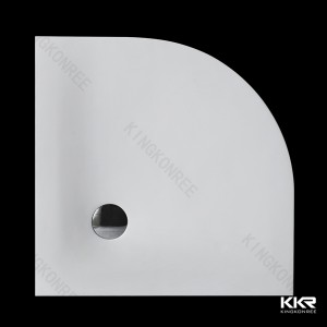 Custom Size Circular Sector Shape White Stone Shower Pan