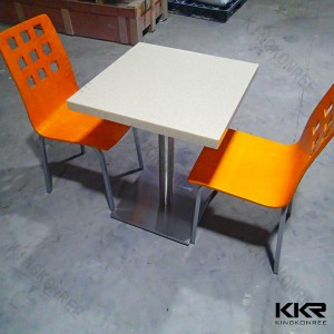 Customized Solid Surface Kfc Table and Chairs / Fast Food Table
