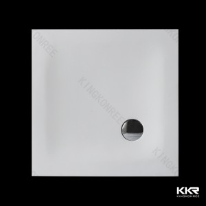 Easy Clean Pure White Acrylic Solid Surface Shower Tray