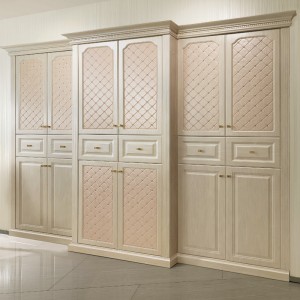 European Style PU Leather Hinged Wardrobe (OP-YG21129)