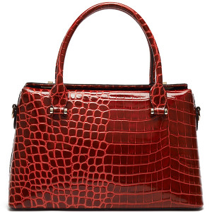 Fashion Product at Factory Crocodile Pattern Nappa Leather Handbag