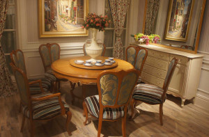 French Furniture Royal Wood Dining Table and Chair Set (SET13)