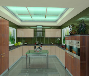 High Gloss UV MDF Ready Made Kitchen Cabinets