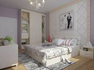 High Light White Modern Bedroom Wardrobe-W30
