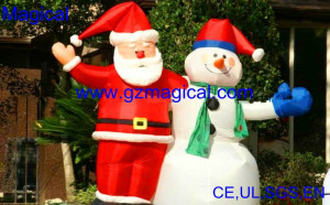 Hot Sale Inflatable Snowman and Father Ornament for Celebrating (MIC-457)