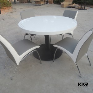 Hotel Furniture Pure White Table Artificial Marble Table and Chair