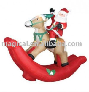 Inflatable Santa Ornament Sitting in Reindeer for Christmas (MIC-478)