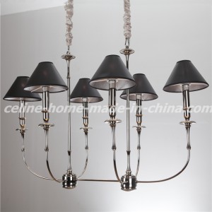 Iron Chandelier Light with Leather Shade (SL2096-3+3)