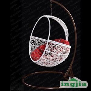 Iron Frame Rattan Garden Outdoor Patio Swing Chair (JJ-F702)