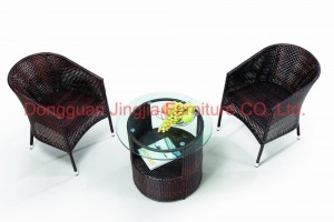 Iron Frame Rattan Outdoor Garden Dining Set (JJ-S466&442)
