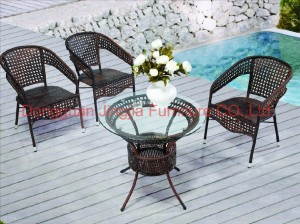 Iron Rattan Wicker Outdoor Garden Dining Coffee Set (JJ-S451&568)