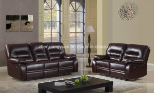 Living Room Products Reclinable Brown Bonded Leather Sofa Cheap Price