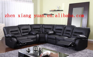 Living Room Sofas L Shape Corner Faux Leather Recliner Sofas Functional Sofa