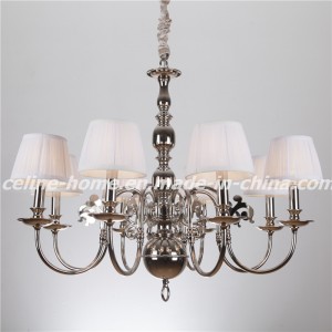 Luxury Design Iron Chandelier Lamp with Fabric Shade (SL2083-8)