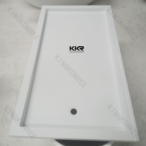 Manmade Stone Resin Retangular Slimline Shower Pan for Hotel