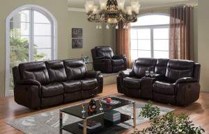 Modern Living Room Leather Fabric Sofa (E-3739)