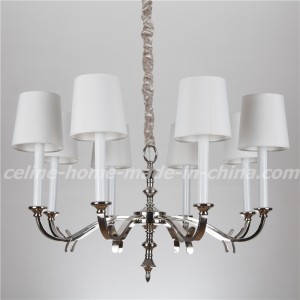 New Product Iron Chandelier Light with Fabric Shade (SL2100-8)