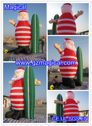 Ornament Inflatable Snowman with Green Skate (MIC-442)