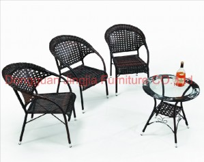 Outdoor Iron Rattan Garden Patio Table and Chair (JJ-S328&556)