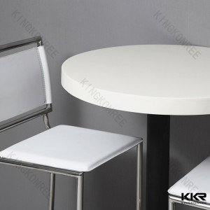 Quartz Solid Surface High Top Cocktail Tables / Marble White Table