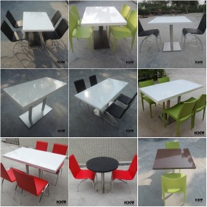 Quartz Stone Solid Surface Food Court Restaurent Dining Table