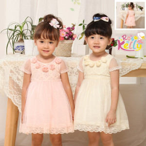 Rose Flower Baby Girl Dress, Girls Birthday Dresses for Baby