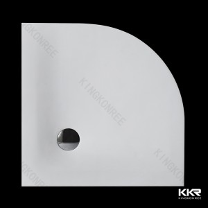 Sector Shaped Dia. 90cm Solid Surface / Poly Marble Shower Base