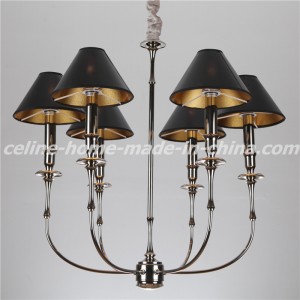 Simple Iron Chandelier Light with Leather Shade (SL2096-6)