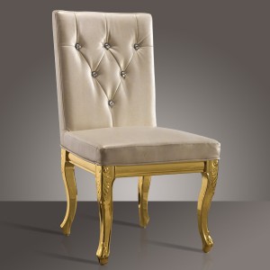 Soft and Comfortable Gold Color Frame Palace Chair