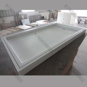 Solid Surface Freestanding Flat Shower Tray High Edge