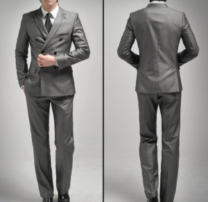 Spring/Autumn Double-Breasted Peak Lapel Classic Men's Fashion Business Suits