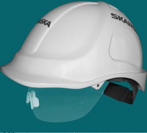 White Construction Half Face Safet Helmet with Visor