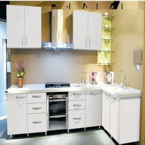 White Laminated Kitchen Cabinet(High Glossy and High Hardness)