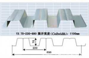 Yx75-230-690 Galvanised Al Zn Floor Decking Sheets