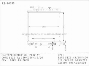1998 Auto Radiator for Mazda Demio Pw3w B5c8-15-200b