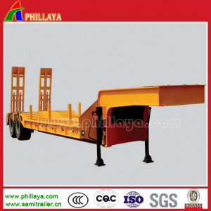 2 Axles Lowbed Stainless Steel Semi Trailer Air Suspension