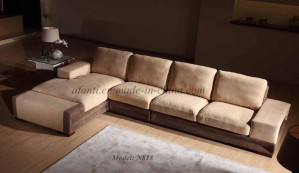 2015 Modern Living Room/Home Furniture White Italian Genuine Leather Sofa (N818)