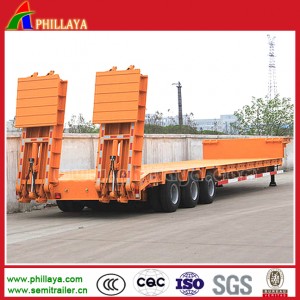 3 Axles Transport Excavator Lowbed Trailer