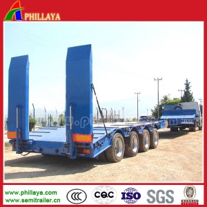 4 Axles 20ft 40ft Container Transport Gooseneck and Ladder Available Lowbed Semi Trailer