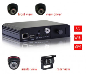 4 Channel SD Card Mobile DVR with GPS, 3G and WiFi Optional