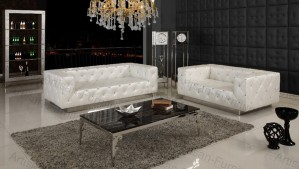 Antique Modern Luxury Tufted Upholstered Sofa with a Low Seat