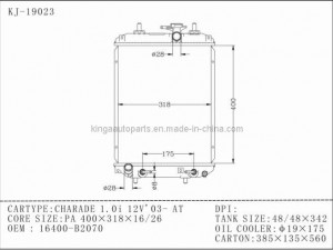 Auto Radiator for Charade 1.0I 12V 03 at