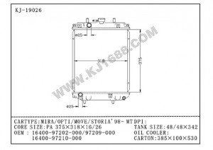 Auto Radiator for Daihatsu Mira/Opti/Move/Storia '98-Mt